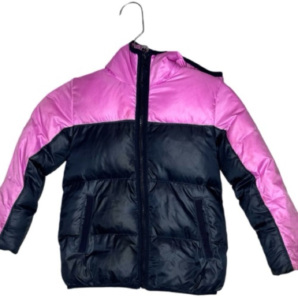 Crewcuts By J. Crew Girl’s Pink/Navy Down Puffer Jacket. Size 4/5.